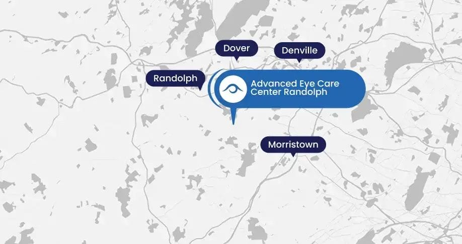 Advanced Eye Care Center Randolph map
