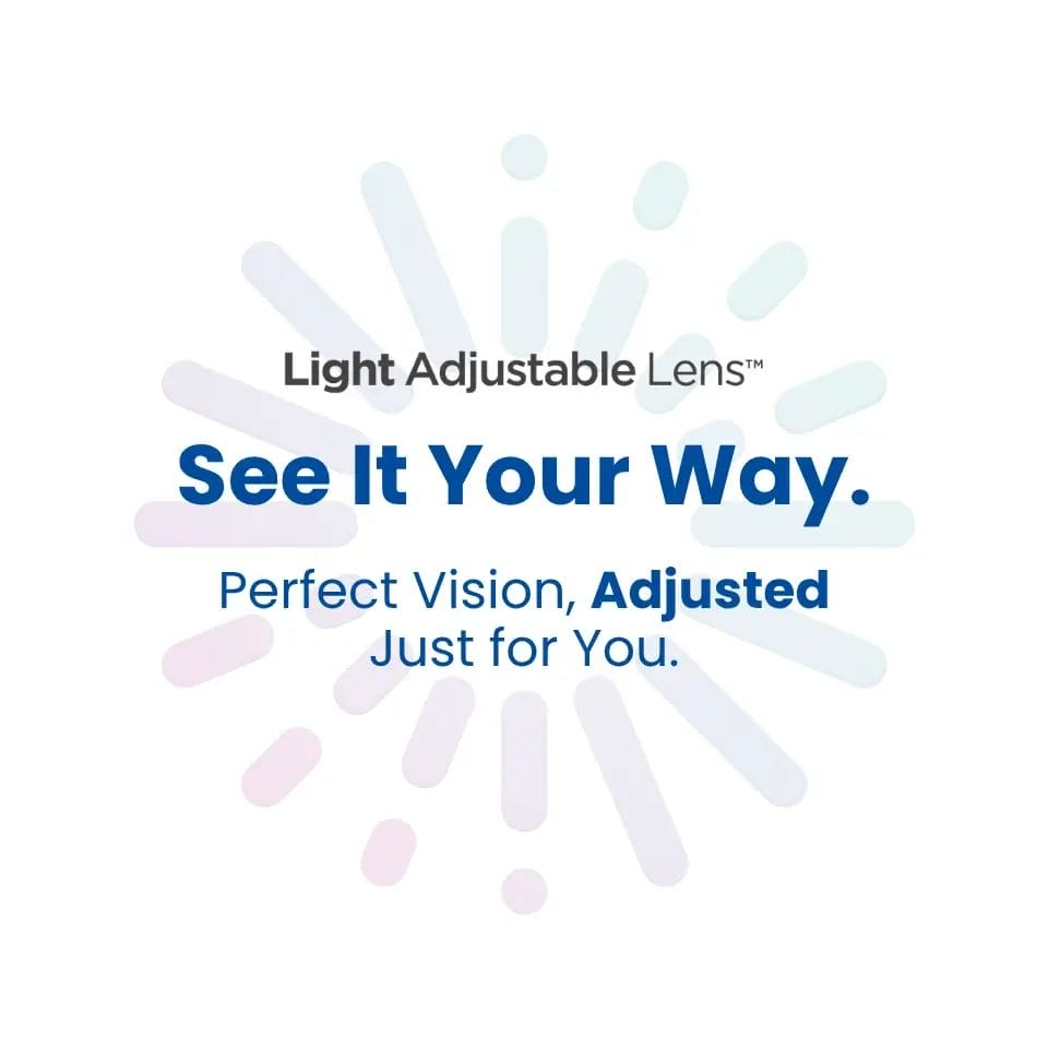 Patient wearing UV-protective glasses provided during the Light Adjustable Lens adjustment period